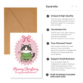 Black and White Cat Merry Christmas Card